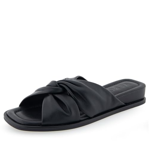 Sandale glissante Aerosoles Brady en cuir noir premium, finitions artisanales 40 EU