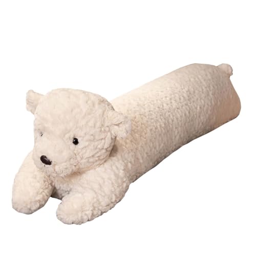 FEEZUSH Bear Plush Pillow - 35 inch Long Plush Bear - Birthday, Christmas, Valentine's Day Gift for Kids Boys Girls (White)