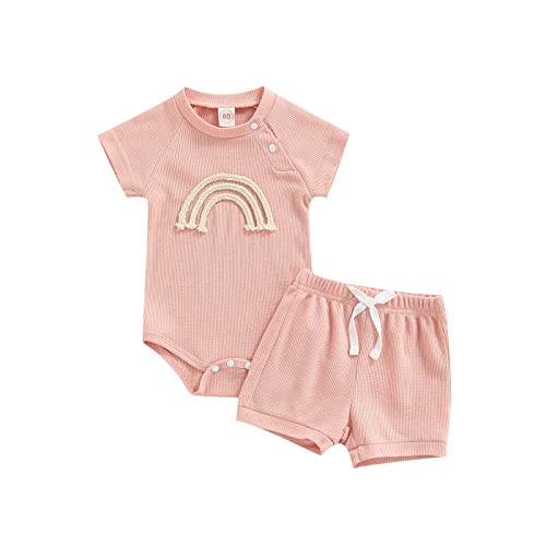 Image of Thorn Tree Newborn Baby Girls Clothes Cotton Suit Cute Baby Kid Infant Romper Play Wear Summer Rainbow Outfits