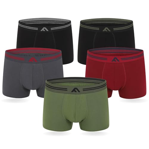 FM London Herren (5er-pack) Bambus-herren-boxershorts Boxer Shorts, Dunkel Sortiert, M EU