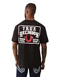 True Religion Men's Turkish Flag Tee – Short Sleeve Crewneck Graphic T-Shirt- Jet Black, XL