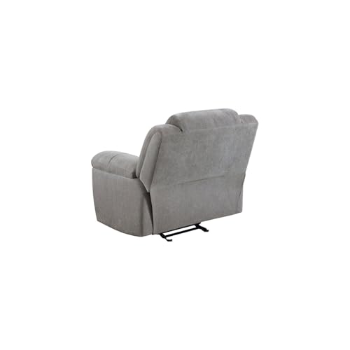 Sillón reclinable tapizado chenille gris miniatura 6