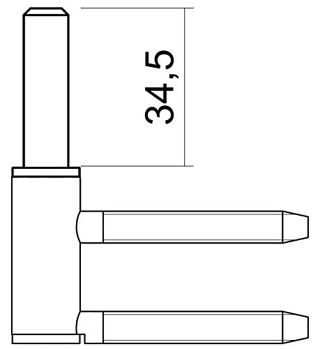 Melina 24 Rahmenteil mit verlängertem Führungsstift für Glastüren mit Studiobändern, 2 Stück - Image 3