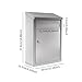 MagiDeal Wall Mount Mailbox Key Drop Box Stainless Steel with Lock Multipurpose Letter Box Metal Case for Business Outdoor Home Office