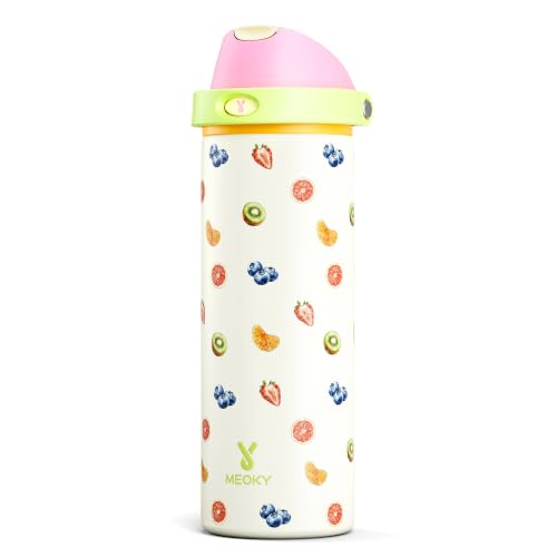 Image of Meoky 24 oz Insulated Stainless Steel Water Bottle with Straw for Travel