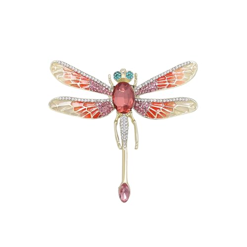 Image of Dragonfly Brooch and Pins for Women Enamel /Rhinestone Crystal Dragonfly Animals Brooches Jewelry for Mom Wife Elegant Dress Accessories Birthday Gifts
