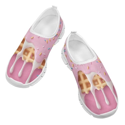 Kids Breathable Sneakers Cartoon Casual Walking Shoes for Boys Girls Lightweight Soft Outdoor Loafers for Athletic US 11-15 White Sole4