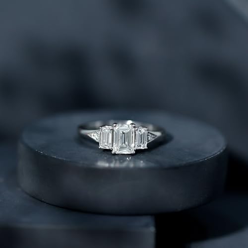 Certified Lab Grown Diamond Three Stone Engagement Ring, Ef-Vs Quality, Diamond Past Present Future Ring - Ready To Gift3