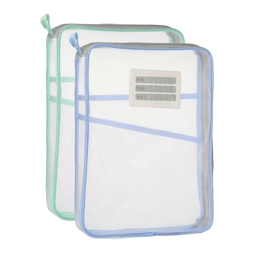 Pochette Zippée En Maille A4 PATIKIL Plastique Transparente Organiseur Bureau Lot de 2
