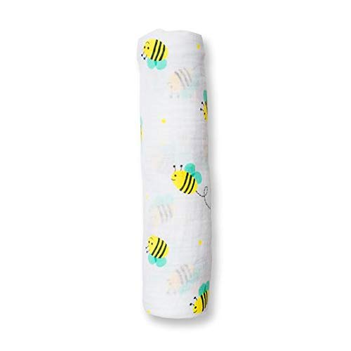 lulujo baby Xh Rbg X  uPbg P[vɂ Bee n` I LJ039 W Lulujo Swaddle Cotton Moslin Blankets 120cm×120cm [sAi]