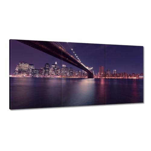 Peinture sur toile New York : grand tableau de style moderne pour salon et bureau 120x60cm