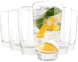 Vikko 16.4 Ounce Water Tumblers | Large All Purpose Drinking Glasses Thick and Durable Construction Beautiful Design Heavy Base Dishwasher Safe Set of Six Tall Glass Tumblers