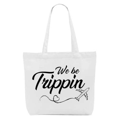 Beach Travel Gifts Canvas Tote Bag, Reusable Grocery Shopping Bag Summer Beach Gifts for Women Girls Girls Trips