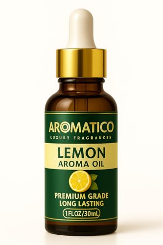 AROMATICO Lemon Diffuser Oil for Long-Lasting - Premium Home Fragrance Oil for Aromatherapy, Meditation & Concentration - Versatile Use in Diffusers, Air Fresheners | 30ml