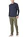 Amazon Essentials Henley Long Sleeve Shirts for Men, Regular-Fit Waffle, Navy, Medium