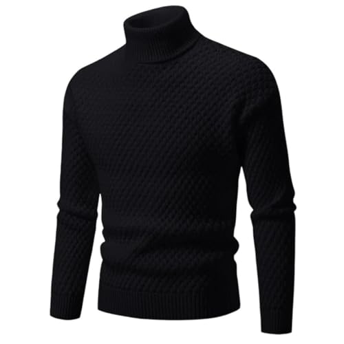 Men's Turtleneck Sweater Slim Fit Knit Pullover Fashion Warm Casual Knitted Long Sleeve