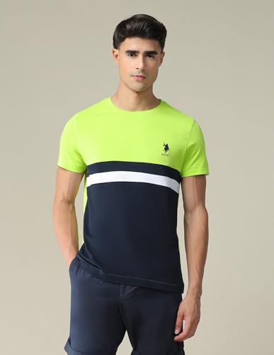 Image of U.S. Polo ASSN. Knitted Slim Fit Cotton T-Shirts for Men - Breathable & Comfortable, Half Sleeves Mens Casual T Shirts