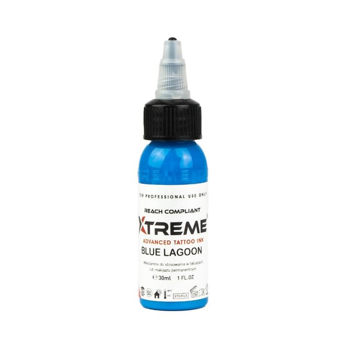 Xtreme Advanced Tattoo Ink, Azure, 30 ml, pour usage professionnel (Blue Lagoon)