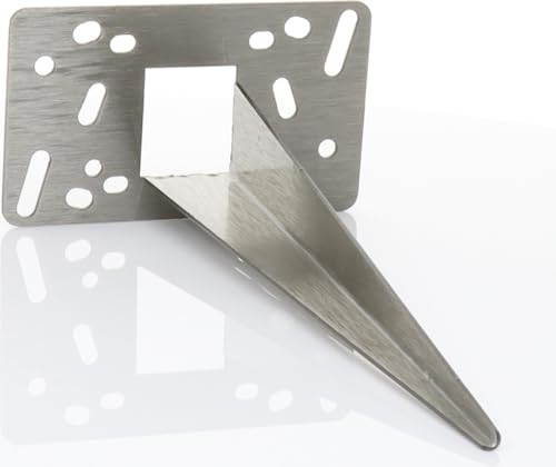 BOLD Erdspieß aus Edelstahl für Gartensteckdosen (passend für Steckdosensäulen der BOLD- Orio, Pado, Volo & Abano Serie sowie für viele andere Hersteller) Silber - Version ab 2024