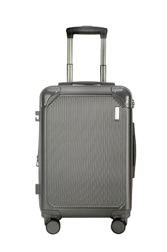 Mala Bordo 10kg Bagagem de Mão Expansivel Padrão ANAC com 4 Rodas duplas 360° Cadeado AntiFurto Mala de Viagem Alça Lateral com Divisória, Leve Resistente (prata) (CINZA)