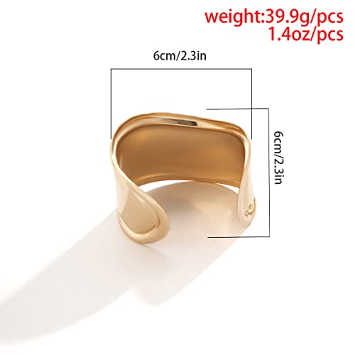 COLORFUL BLING Vintage Irregular Gold Cuff Bracelets for Women Chunky Wide Bracelets Statement Twisted Hammered Wrist Cuffs for Women Gifts4