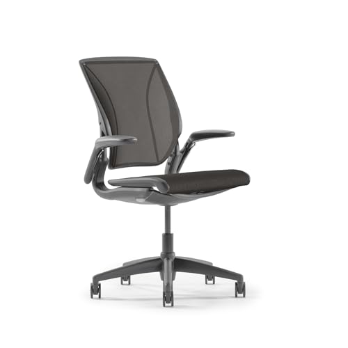 Humanscale World LM Poppy Seed Catena Mesh Ergonomic Office Chair for Desk with Poppy Seed Mesh Seat, Adjustable Simple Desk Chair, Gray Frame