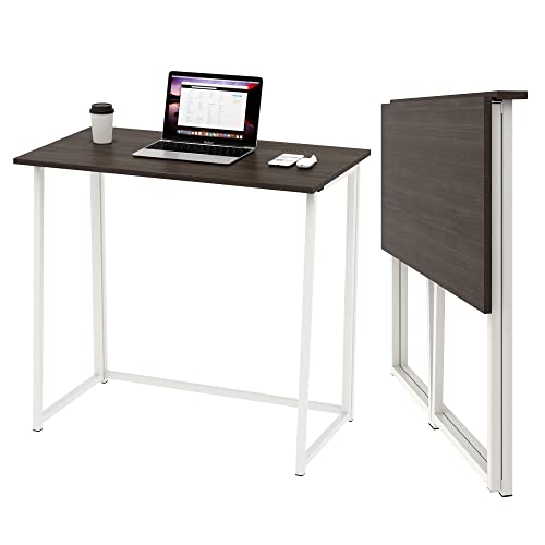 Dripex Mesa Escritorio Compacta, Plegable, sin ensamblaje, para Ordenador, Estudio, Casa, Oficina, Manualidades, Color Roble Dunkel, 80 x 45 x 74 cm