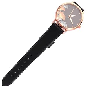 VALICLUD Damen Armbanduhr mit schwarzem Lederarmband