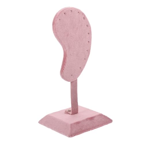 Holibanna sostenedor del pendiente Organizador de pendientes estante para pendientes titular de la oreja Poseedor estación de arete soporte de exhibición de la joyería del oído franela rosa