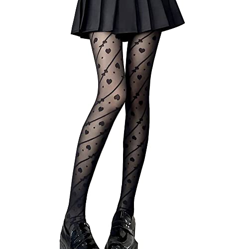 Image of Cute Patterned Pantyhose Tights for Women Valentine's Day