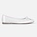 MUSSHOE Women's Ballet Flats Shoes Dressy Comfortable Square Toe Patent Flat with Bow, White 10