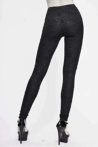 Leggings góticos punk para mujer con cordones cruzados y estilo atrevido 4