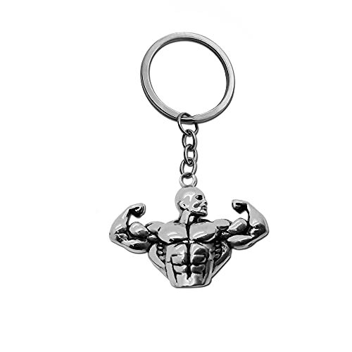 tumundo Schlüssel-Anhänger Schlüsselring Edelstahl Hantel Box-Handschuh Gewicht Fitness Bodybuilding Sport Bizeps Muskel, Variante:Mod5 - Silber Cover