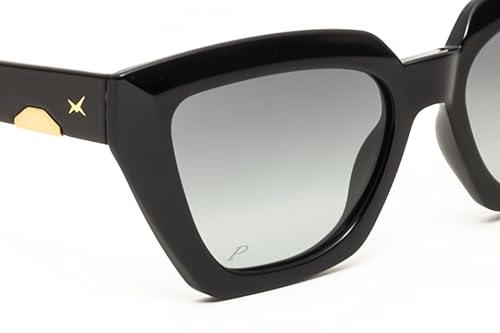 Image of XITE Polarized Cat Eye Sunglasses for Women | Stylish Oversized Square Black Frame with Smoke Gradient Lens | UV400 Protection | Trendy Designer Eyewear for Driving, Travel & Outdoor (1077)