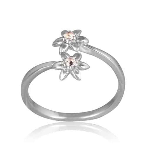 PANOPLYPANOPLY Solid 925 Sterling Silver Round White Topaz Natural Gemstone Finger Ring for Anniversary, Baby Shower, Engagement, Wedding Jewellery, Gemstone Jewellery, Rings for Gift (6)