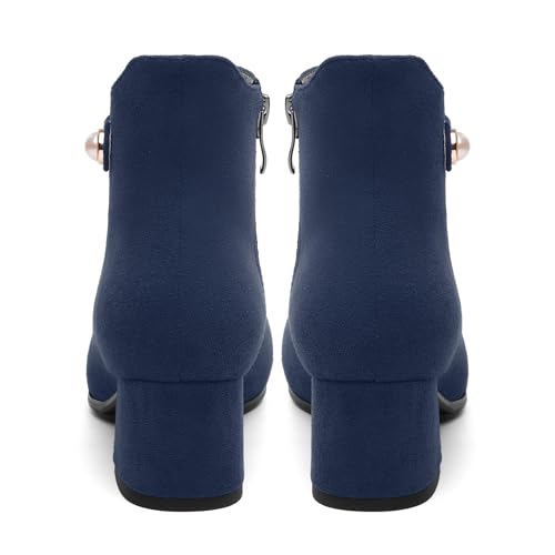 Women's Ankle Boots Chunky Low Heels Short Booties Pointed Toe Fashion Side Zipper Chelsea Ankle Boots for Women4