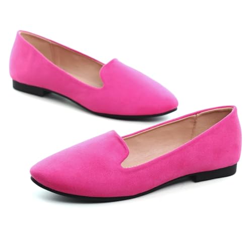 Image of Dear Time Women's Casual Loafers Flats Comfortable Round Toe Dress Shoes Slip On Ballet Flats for Women Work Office Shoes
