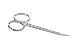 STALEKS Stainless Steel Extra Pointed Handmade Cuticle Scissors. Classic'20 Scissors with Curved Blades and Blade Protector. Handmade in Europe (SC-20/1)