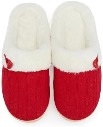 NineCiFun Women's Comfy House Slippers Memory Foam Fuzzy Bedroom Scuffs Slippers Indoor Outdoor Anti Skid Home Slippers Shoes with Warm Plush Lining