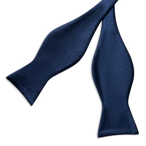 Image of DiBanGu Satin Bow tie Self-Tied Bowtie Set for Men Wedding Prom | Solid Color,Skin-Friendly,Versatile Accessory,Lapel Pin,Pocket Square,Cufflinks,School Dance,Banquet,Dinner,Celebration