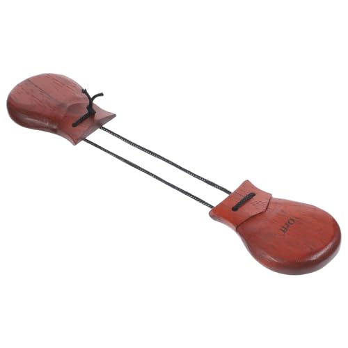 BESTonZON Castanet Handle Wooden Percussion Instrument for Carnival Parties Dance