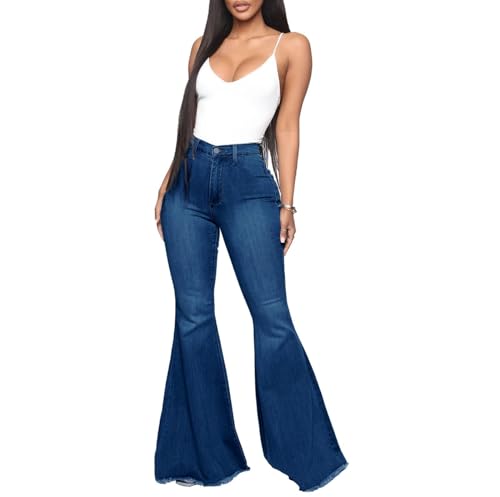 Women's Bell Bottom Jeans High Waisted Classic Flared Denim Pants