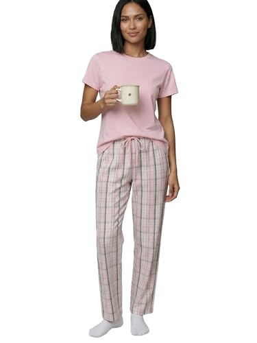 Image of Enamor Mid Rise Full Length Adjustable Drawstring Hangout Pant for Women - Relaxed Fit, Combed Cotton - E4A5