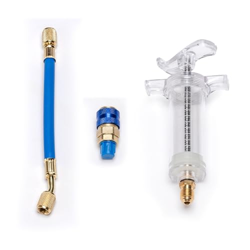 Kit manual de inyector de aceite y tinte para compresor AC 30ml miniatura 1