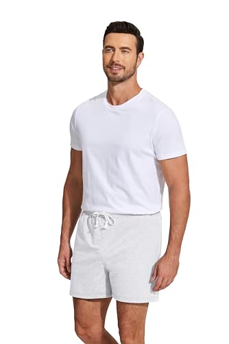 Image of Deyeek 5.5 Inch Mens Pajama Shorts Sleep Cotton Lounge PJ Lightweight Elastic Waist Drawstring Nightwear Bottom with Pockets