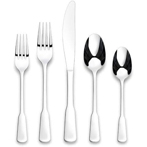 ORNATIVE - Yesenia Flatware Set with Service for 8, Set Includes Knives, Forks & Spoons for Home, Kitchen & Restaurant, 18/0 Stainless Steel Material & Dishwasher Safe - 45 Pieces, Satin Cover