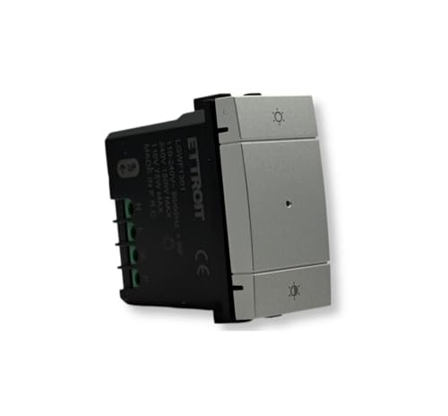 Elektronova Interruttore dimmer connesso Smart Zigbee/Tuya Wifi frutto modulo compatibile con supporti Bticino Living grigio tech