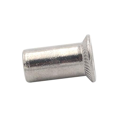 100pcs Stainless Steel Light Body Countersunk Open End Cylinder Rivet Nut Insert (M6)