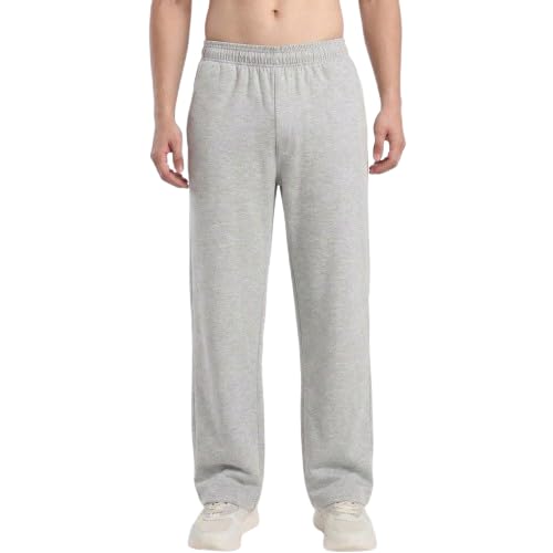 Image of MARK LOUIIS Men's Baggy Trackpants | Regular Fit Cotton Sweatpants with Drawstring Waist & Side Zipper Pockets | Oversized Casual Track Pants for Gym