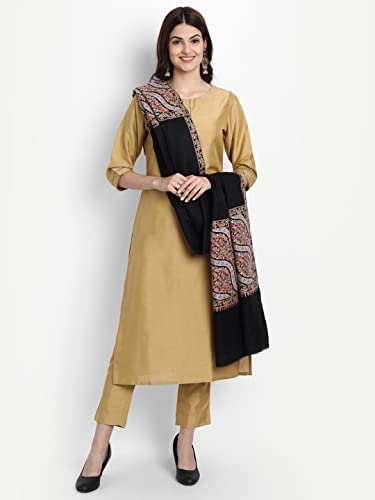 Zamour Kashmiri Indian Sozni Embroidery Paper Mache Pashmina Wool Shawl Scarf for Women3